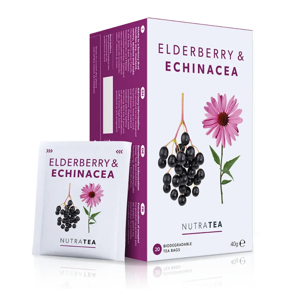 NUTRATEA, Elderberry & Echinacea Immunity & Antioxidant 20 Tea Bags