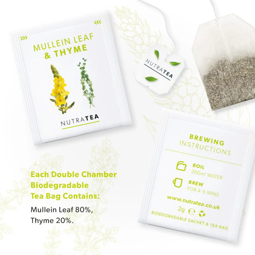 NUTRATEA, Mullein Leaf & Thyme Respiratory & Immunity 20 Tea Bags