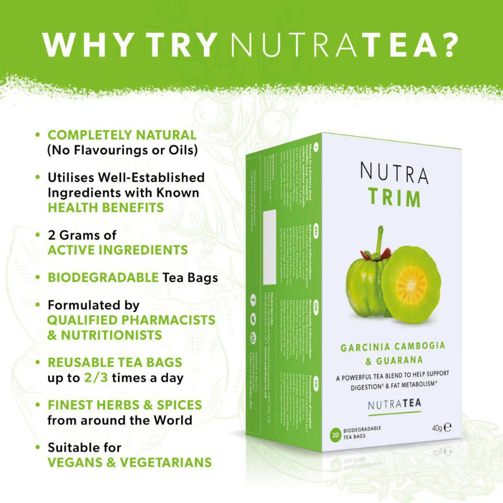 NUTRATEA, Nutra Trim Weight Management Green Tea & Guarana 20 Tea Bags