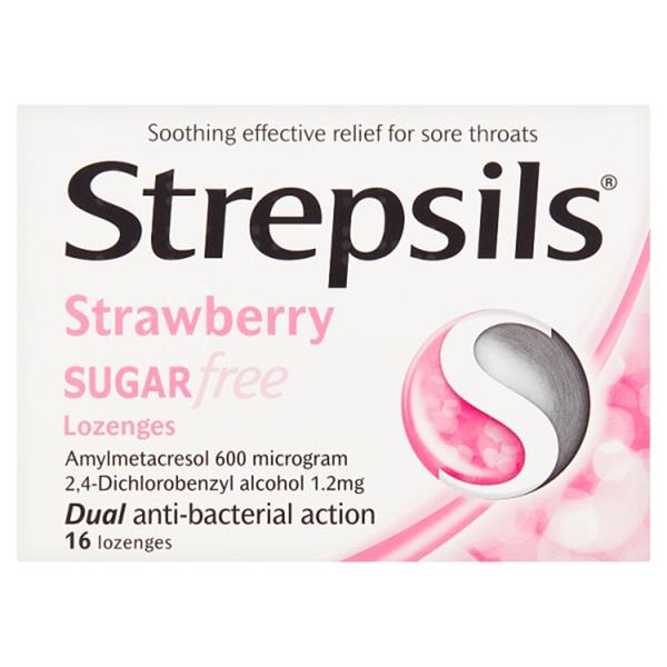 Strepsils, Sugar-Free Strawberry 16 Lozenges