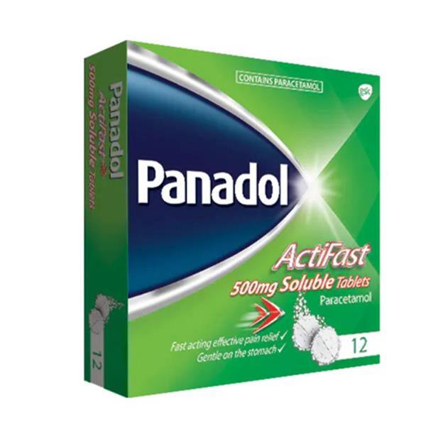 Panadol Actifast 500Mg Soluble Tabs 12s