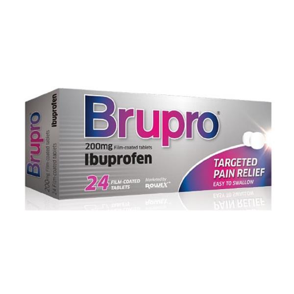 Brupro, Ibuprofen 200mg Film Coated 24 Tablets