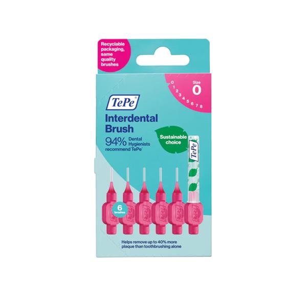 TePe, Interdental Brushes Pink 0mm 6 Pieces