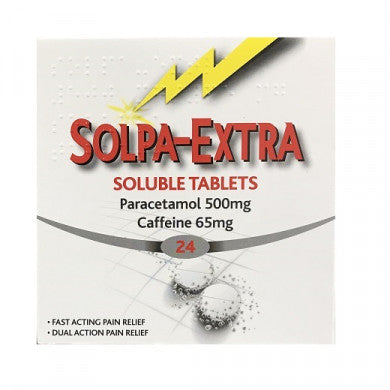 Solpa-Extra Soluble Tablets With Caffeine 24s