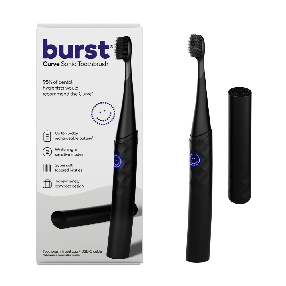 burst®, Curve Sonic Electric Toothbrush Black