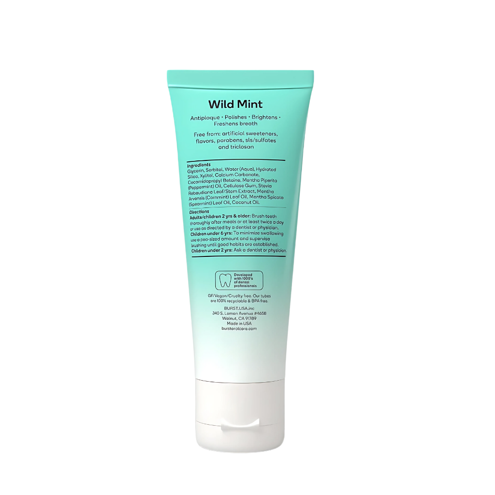 burst®, Natural Fluoride Free Wild Mint Toothpaste 140ml