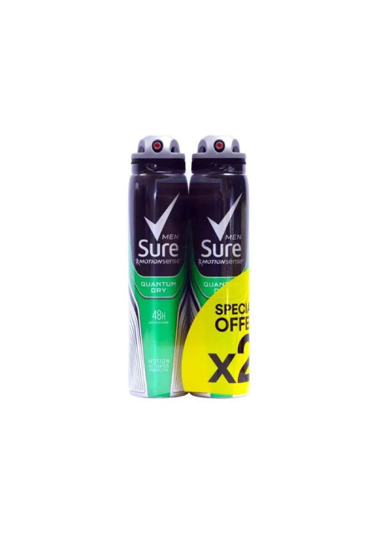 Sure, Men Deodorant Quantum Twinpack 2x250ml