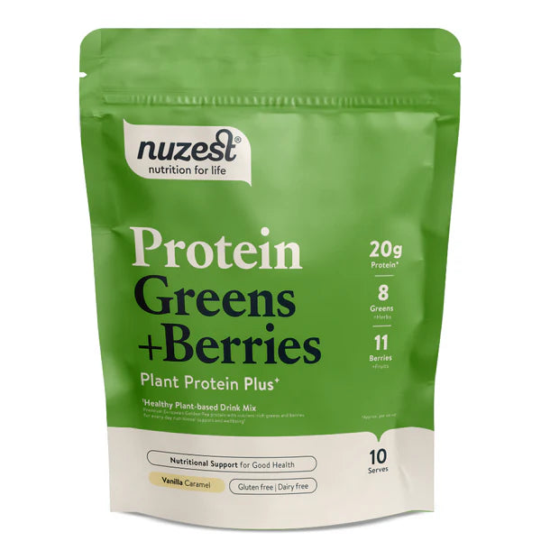 Nuzest NPD Plant Protein, Vanilla Caramel Protein Greens & Berries 300g