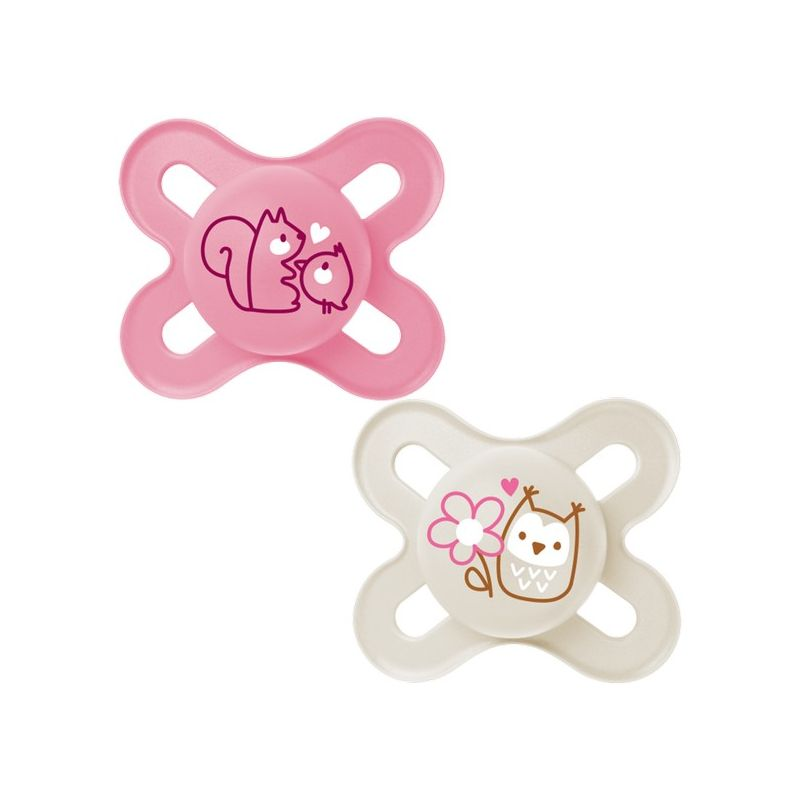 Mam Pure Start 0-2m Soother 2pk Girl