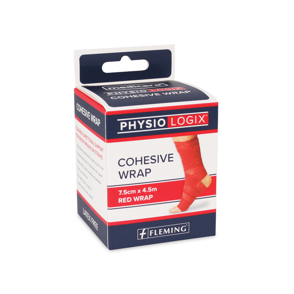 Physiologix, Cohesive Wrap Red 7.5cm X 4.5M