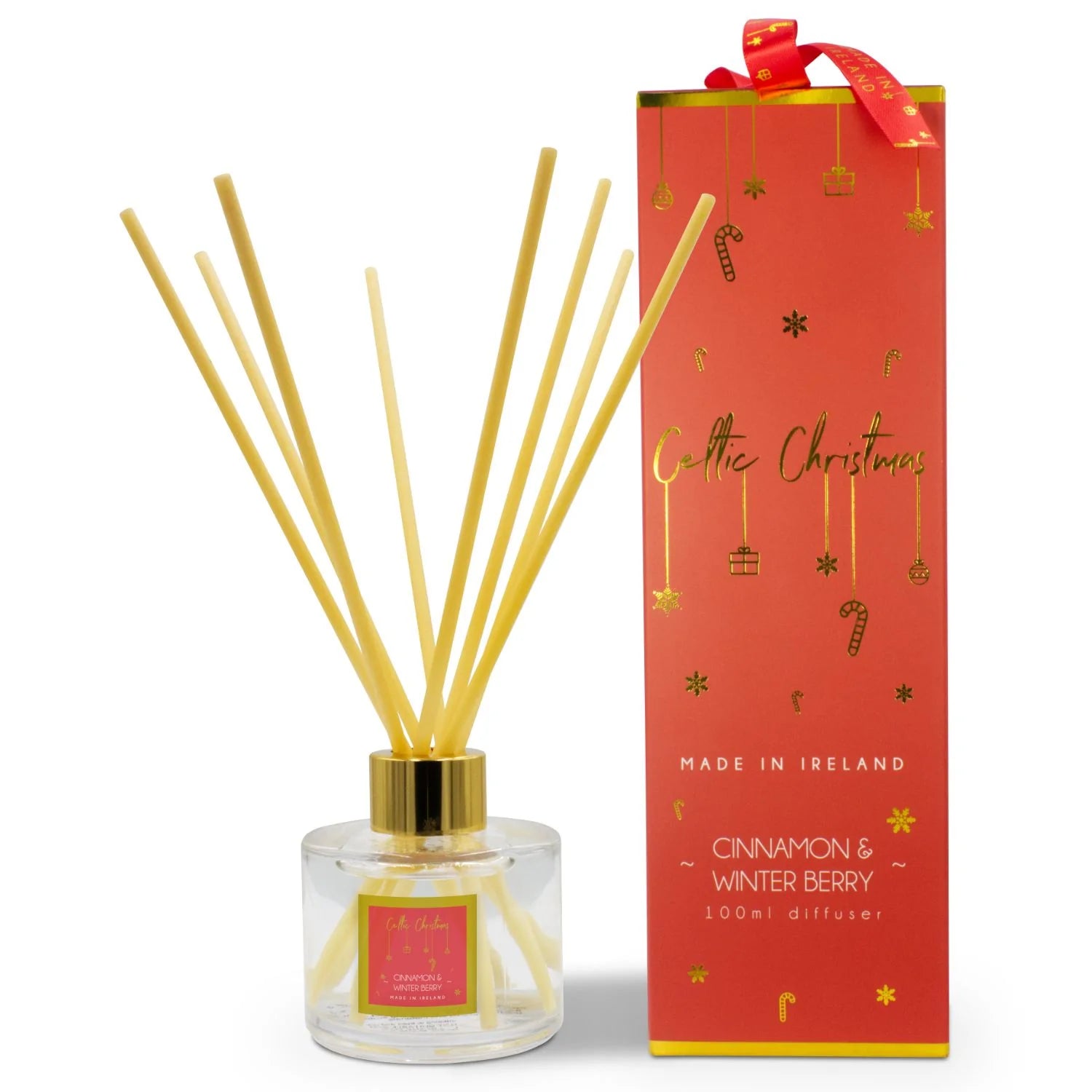 Celtic Candles, Cinnamon & Winter Berries 100ml Diffuser Ribbon