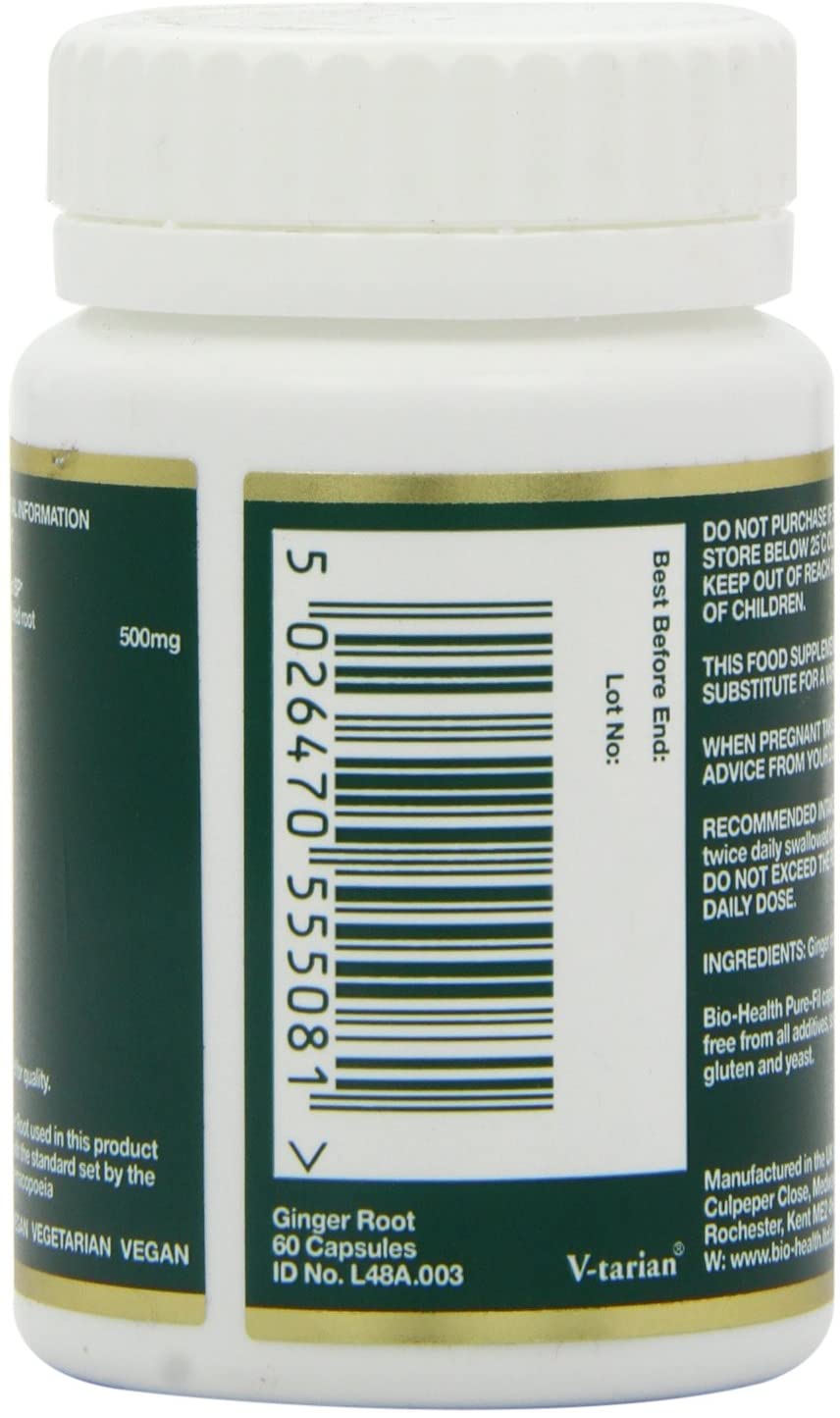 Biohealth, Ginger Root 500mg 60 Capsules Default Title