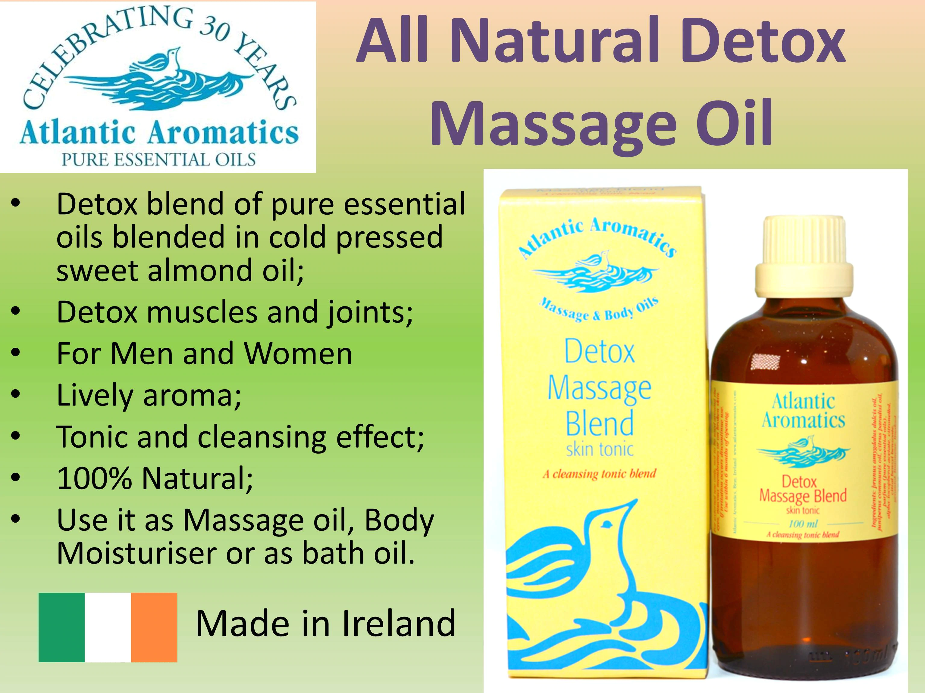 Atlantic Aromatics, Detox Massage Oil 100ml Default Title