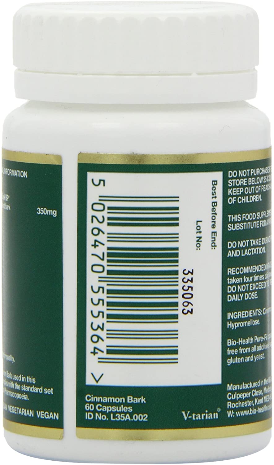 Biohealth, Cinnamon Bark 350mg 60 Capsules Default Title