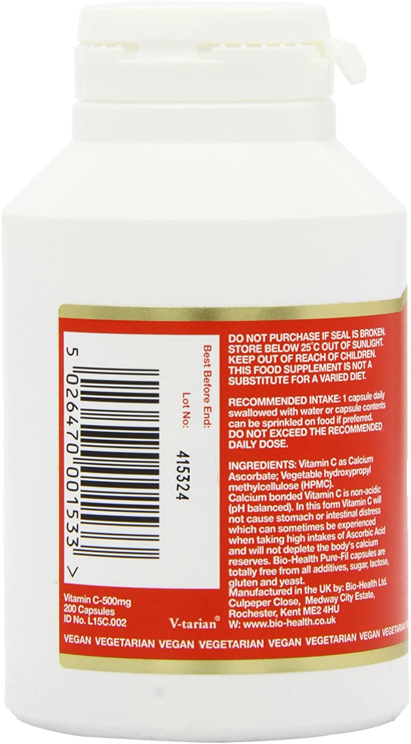 Biohealth, Buffered Vitamin C 500mg 200 Capsules Default Title