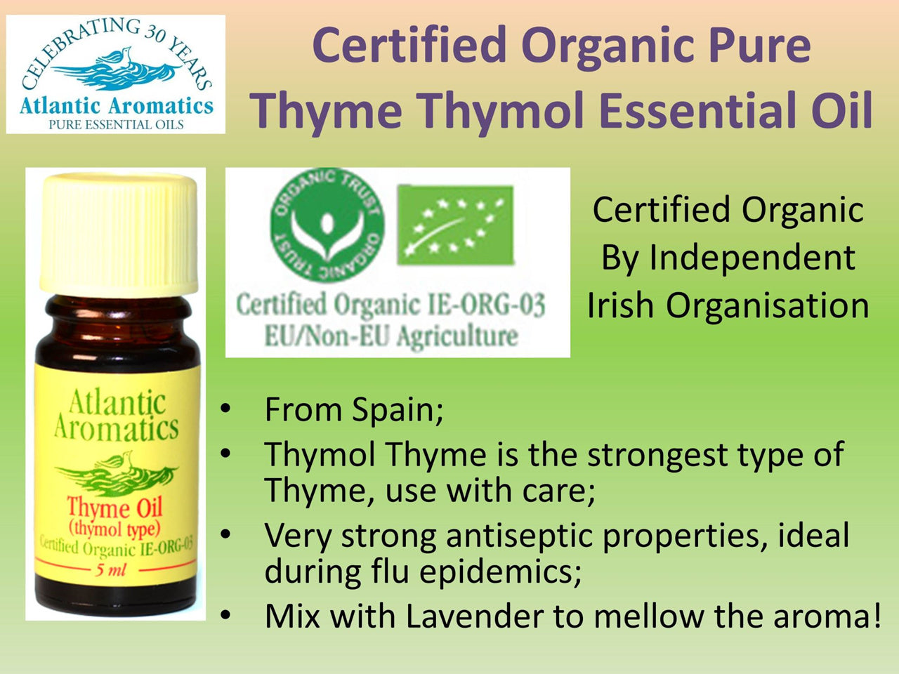 Atlantic Aromatics, Thyme Thymol 5ml Default Title