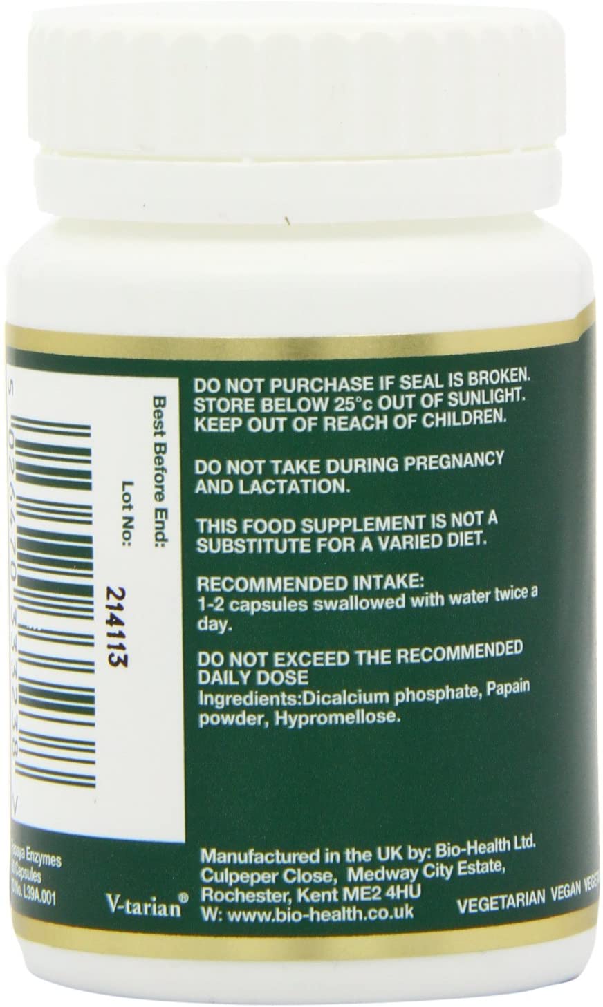 Biohealth, Papaya Enzymes 60 Capsules Default Title