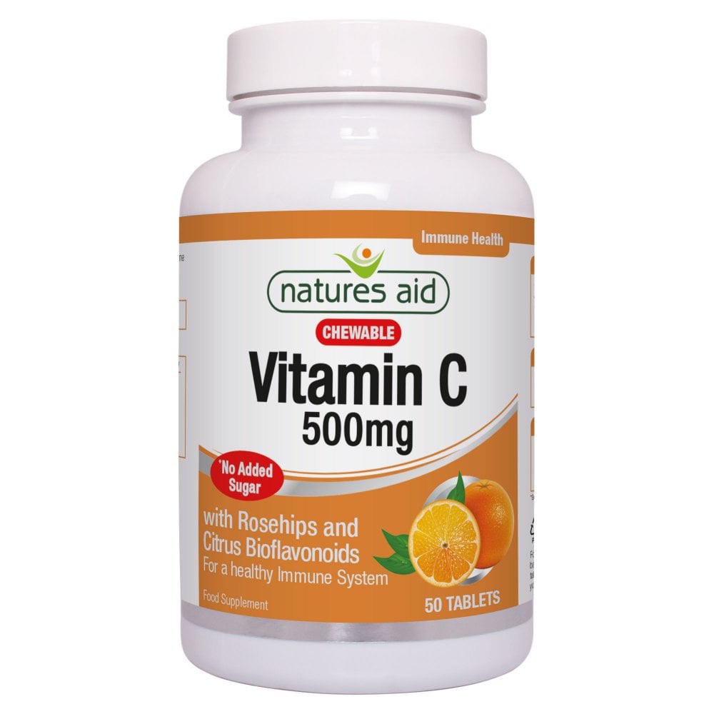 Natures Aid, Vitamin C 500mg Chewable 50 Tablets Default Title