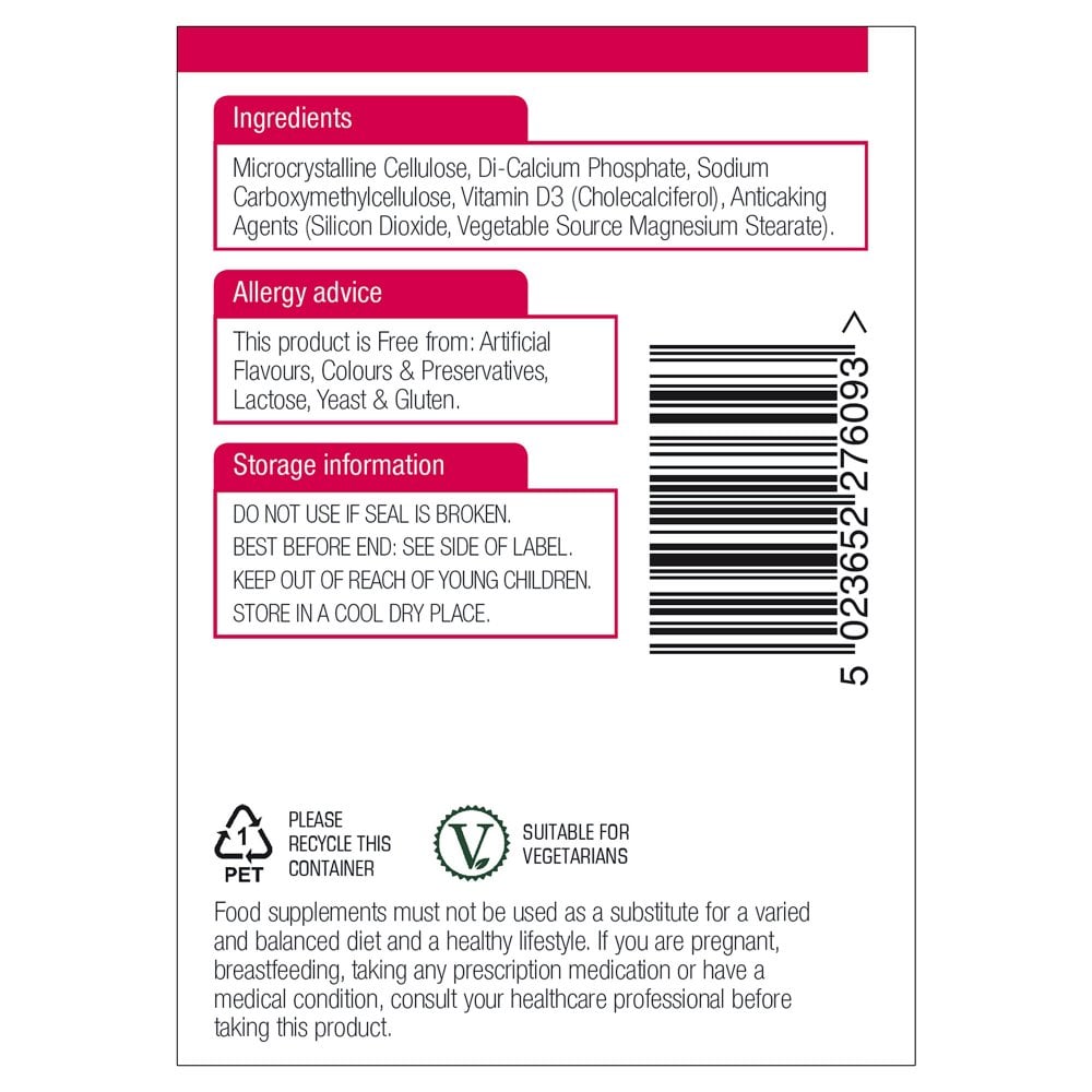 Natures Aid, Vitamin D 10ug 90 Tablets Default Title