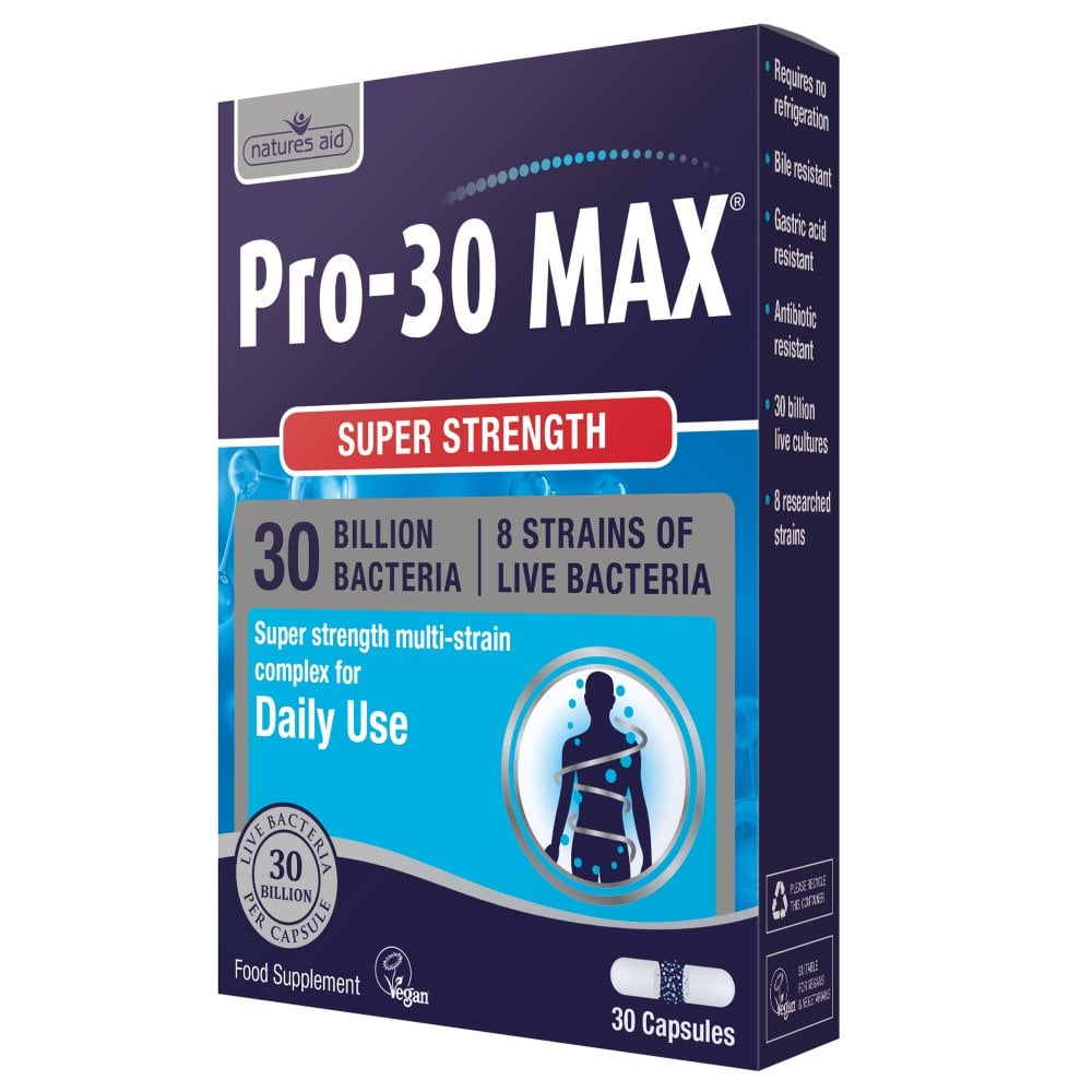 Natures Aid, Bio360 PRO-30 Max Super Strength (30 Billion Bacteria) 30 Capsules Default Title