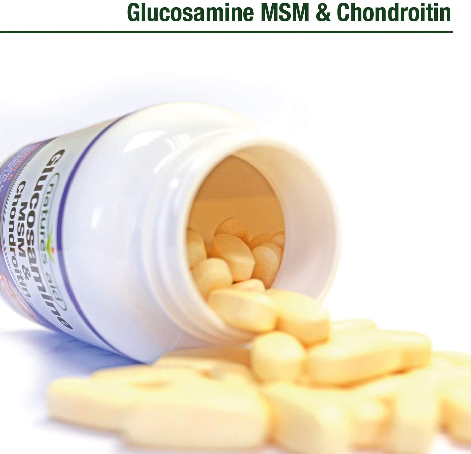 Natures Aid, Glucosamine 500mg, MSM 500mg & Chondroitin 90 Tablets Default Title