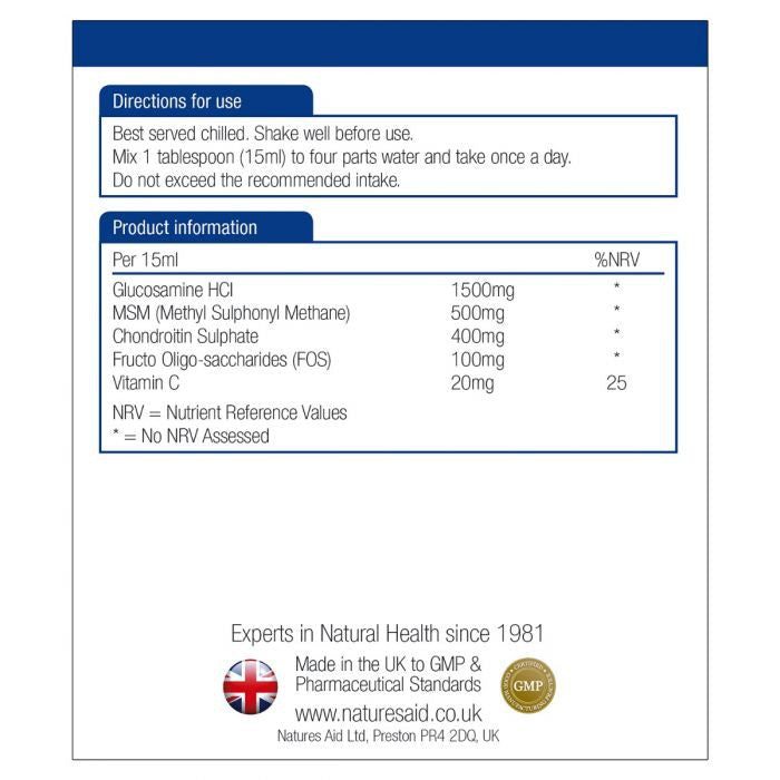 Natures Aid, Glucosamine1500mg, MSM 500mg & Chondroitin 500ml Default Title