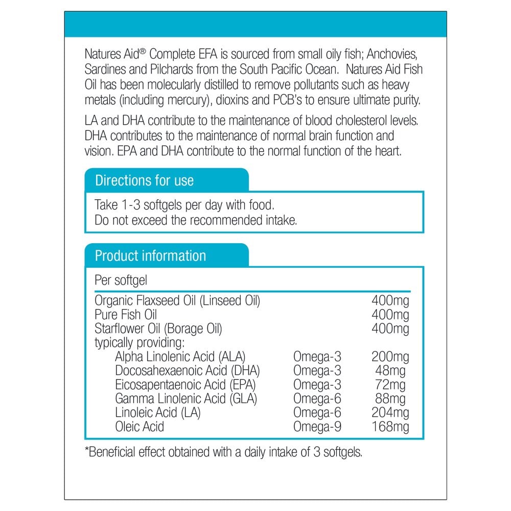 Natures Aid, Complete EFA (Omegas 3, 6 & 9) 90 Capsules Default Title