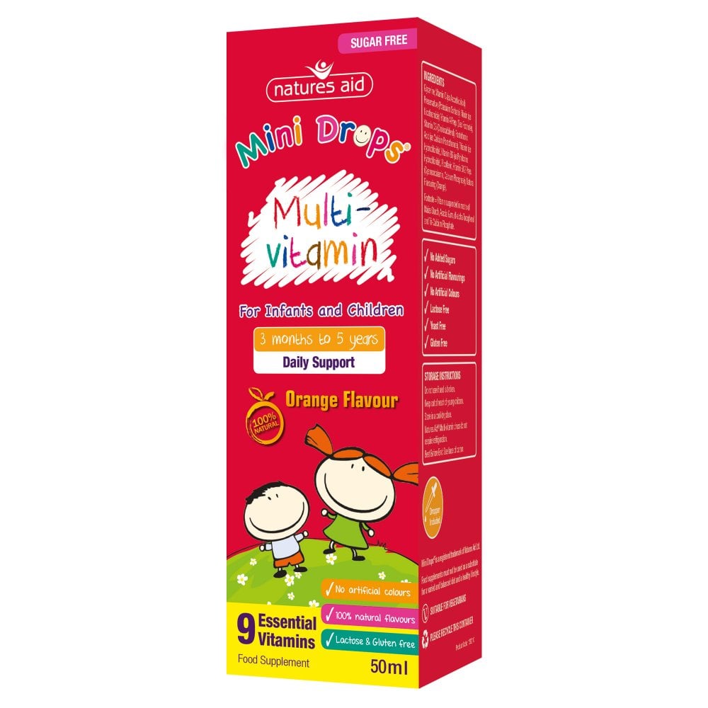 Natures Aid, Mini Drops Daily Support Multivitamins Infants & Children 50ml Default Title