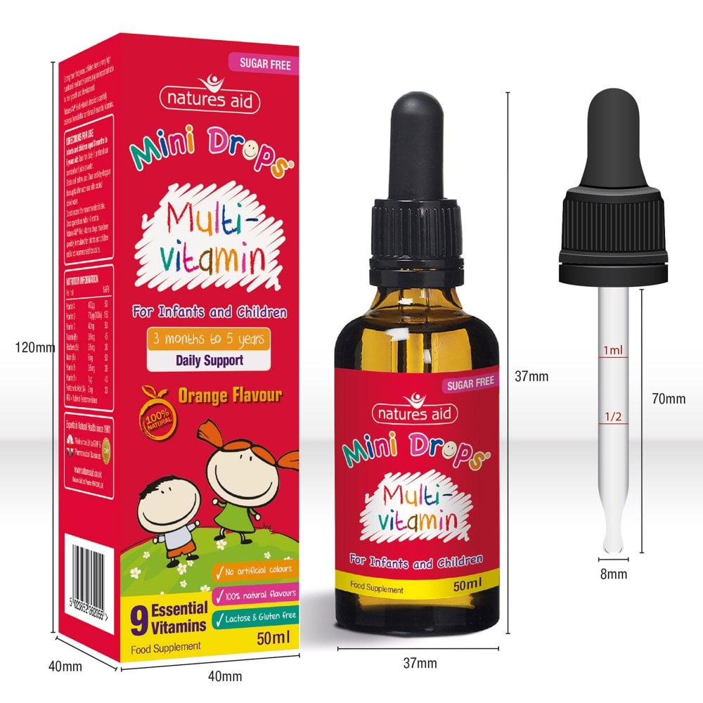 Natures Aid, Mini Drops Daily Support Multivitamins Infants & Children 50ml Default Title