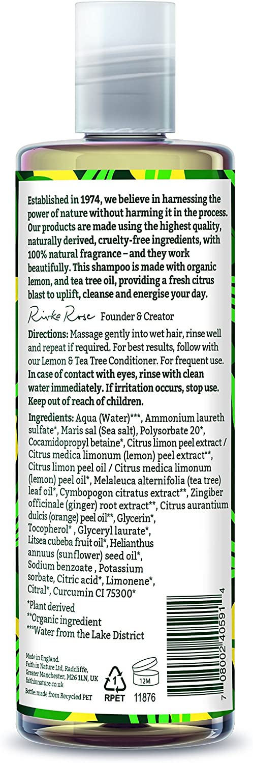 Faith In Nature, Lemon & Tea Tree Shampoo 400ml Default Title