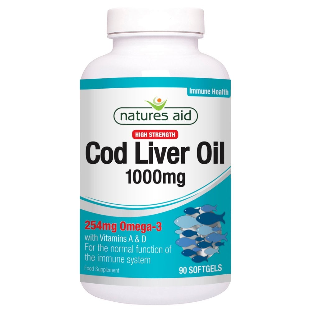 Natures Aid, Cod Liver Oil High Strength 1000mg 90 Capsules Default Title