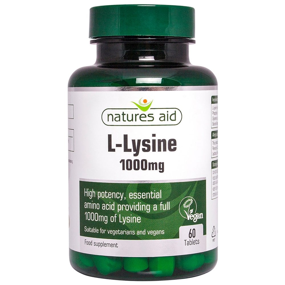 Natures Aid, L-Lysine 1000mg 60 Tablets Default Title