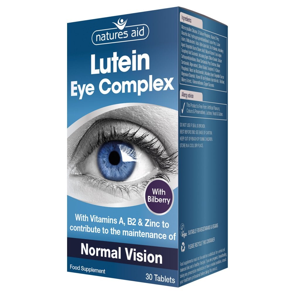 Natures Aid, Lutein Eye Complex With Bilberry 30 Tablets Default Title