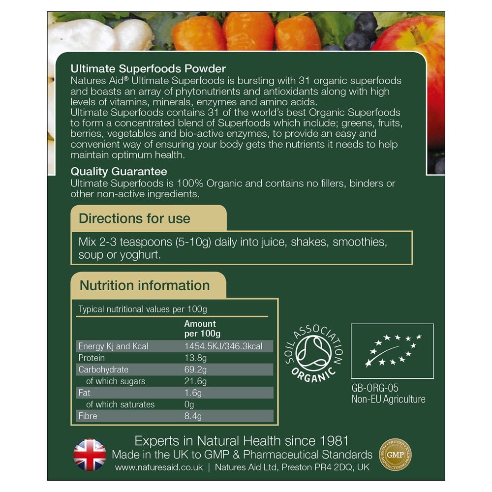 Natures Aid, Ultimate Organic Superfoods Powder 150g Default Title