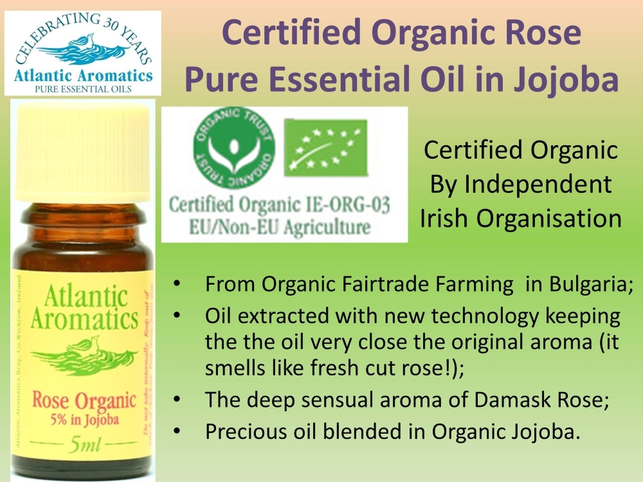 Atlantic Aromatics, Rose 5% Exact In Jojoba 5ml Default Title