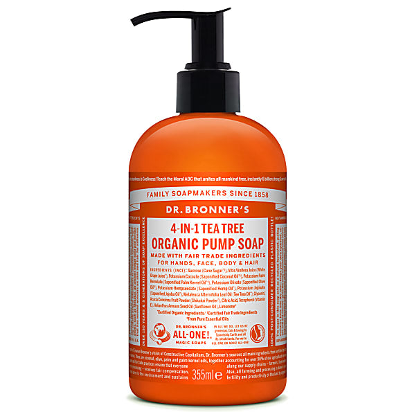 Dr. Bronner, 4 In 1 Tea Tree Pump Soap 355ml Default Title