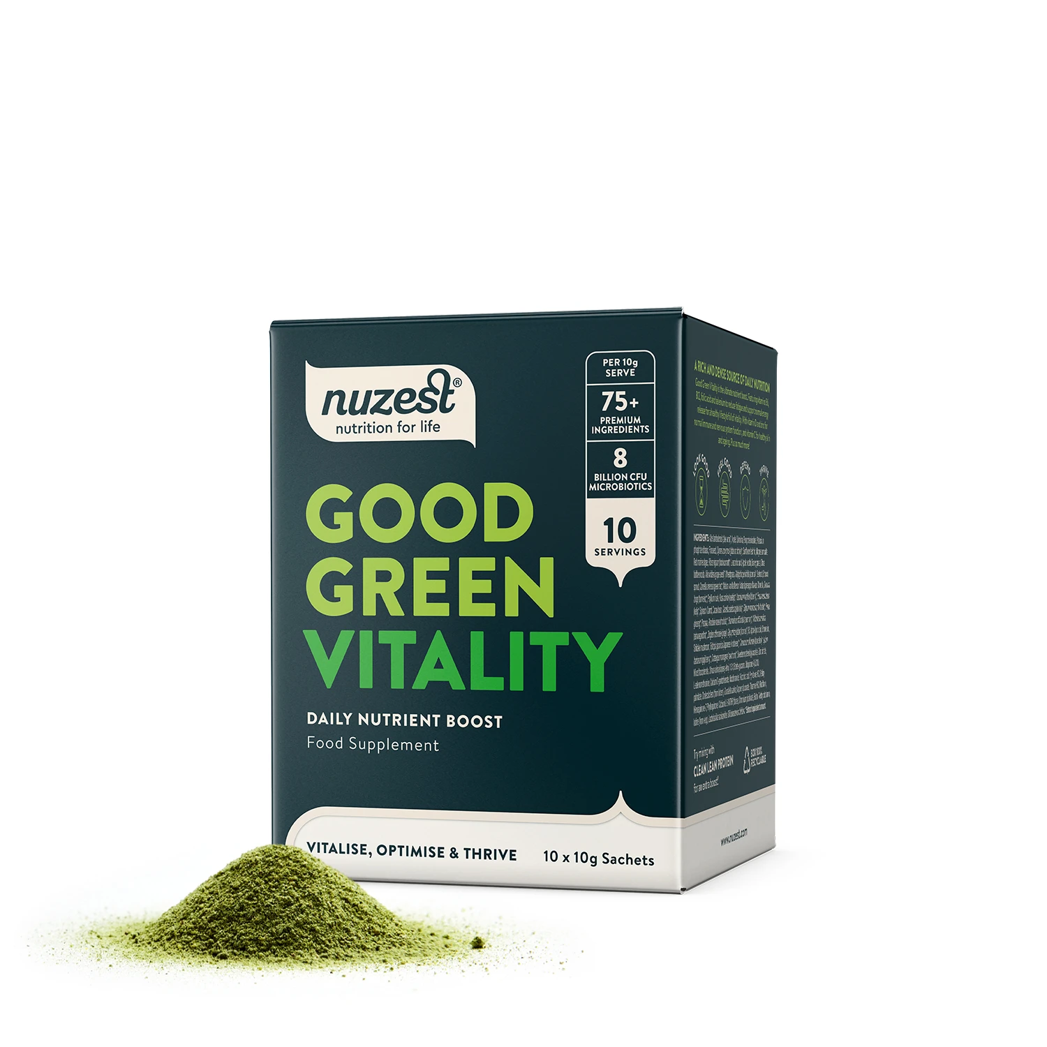 Nuzest, Good Green Vitality Daily Nutrient Boost Sachet Box (10 Serves) Default Title