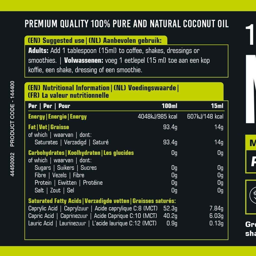 Natures Aid, 100% Pure MCT Oil 500ml Default Title