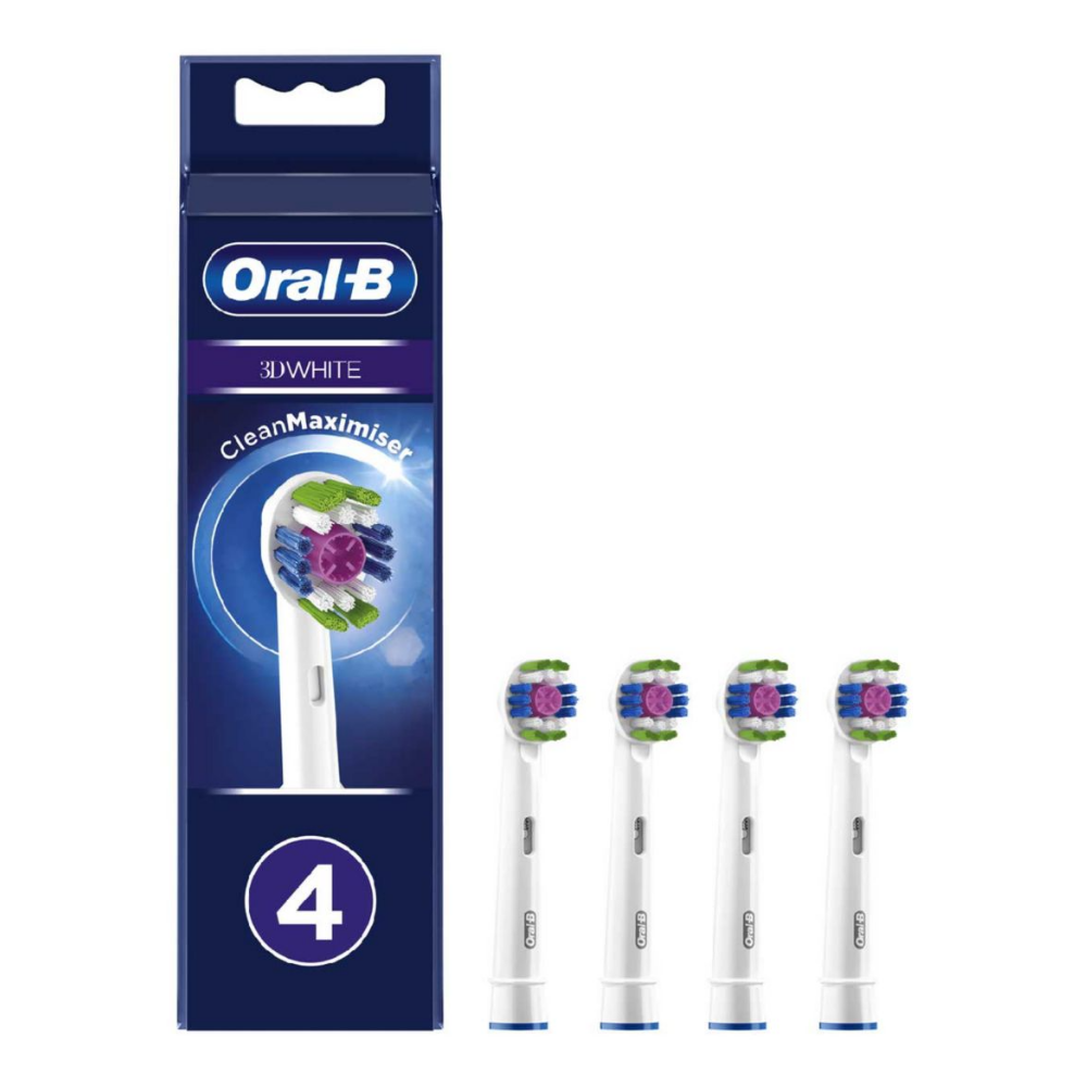 Braun Oral-B, 3D White Replacement Electric Toothbrush Heads 4 Pack