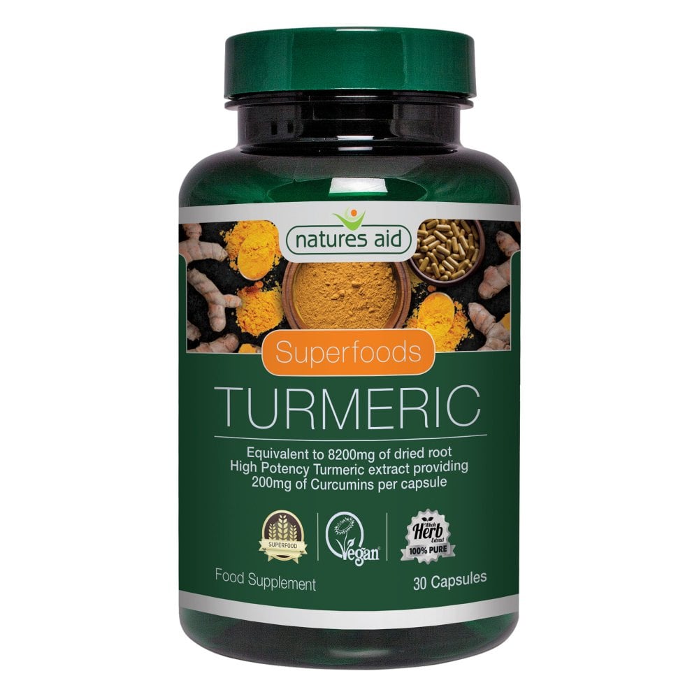 Natures Aid, Superfoods Turmeric 8200mg 30 Capsules Default Title