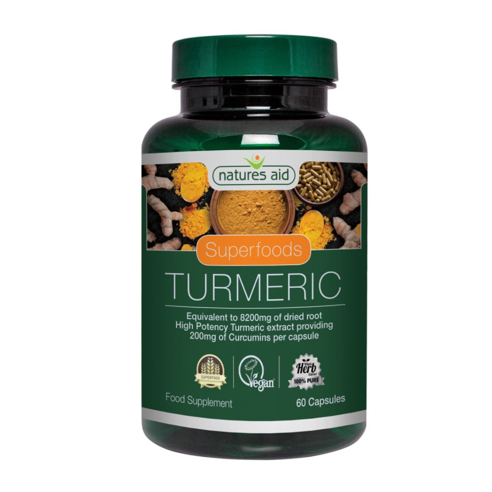 Natures Aid, Superfoods Turmeric 8200mg 60 Capsules