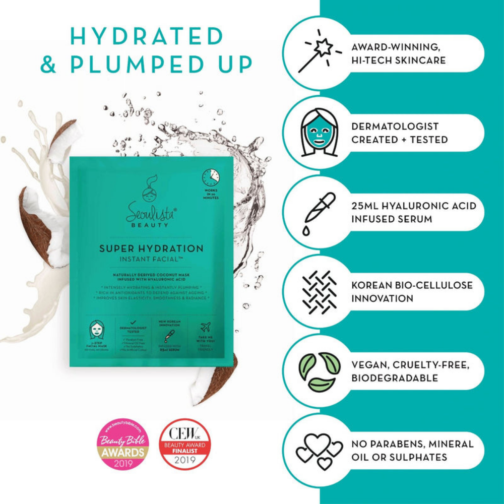 Seoulista Beauty, Super Hydration Instant Facial® Masks 20 Pack (15% Discount)