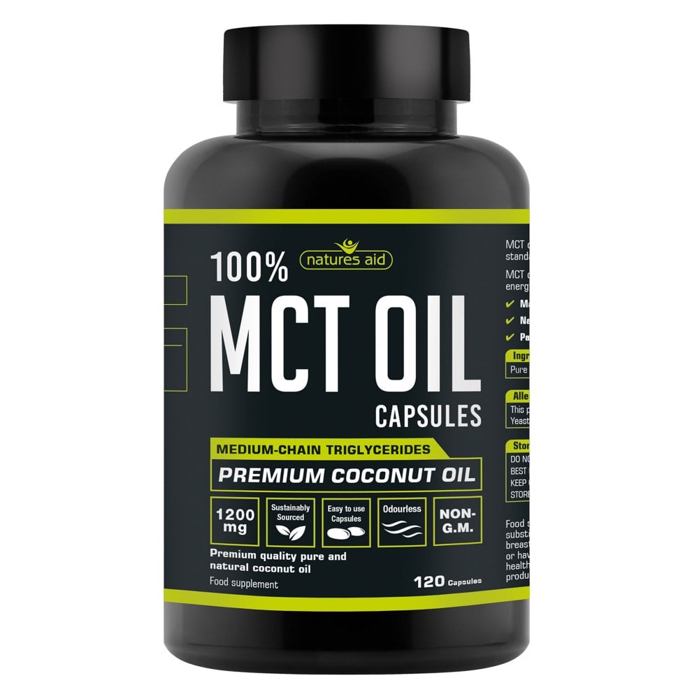 Natures Aid, 100% Pure MCT 120 Capsules