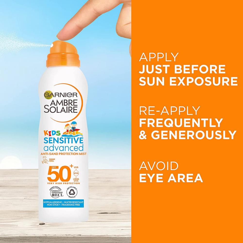 Garnier Ambre Solaire, Kids Sensitive Advanced Anti-Sand SPF50+ Spray 200ml Default Title