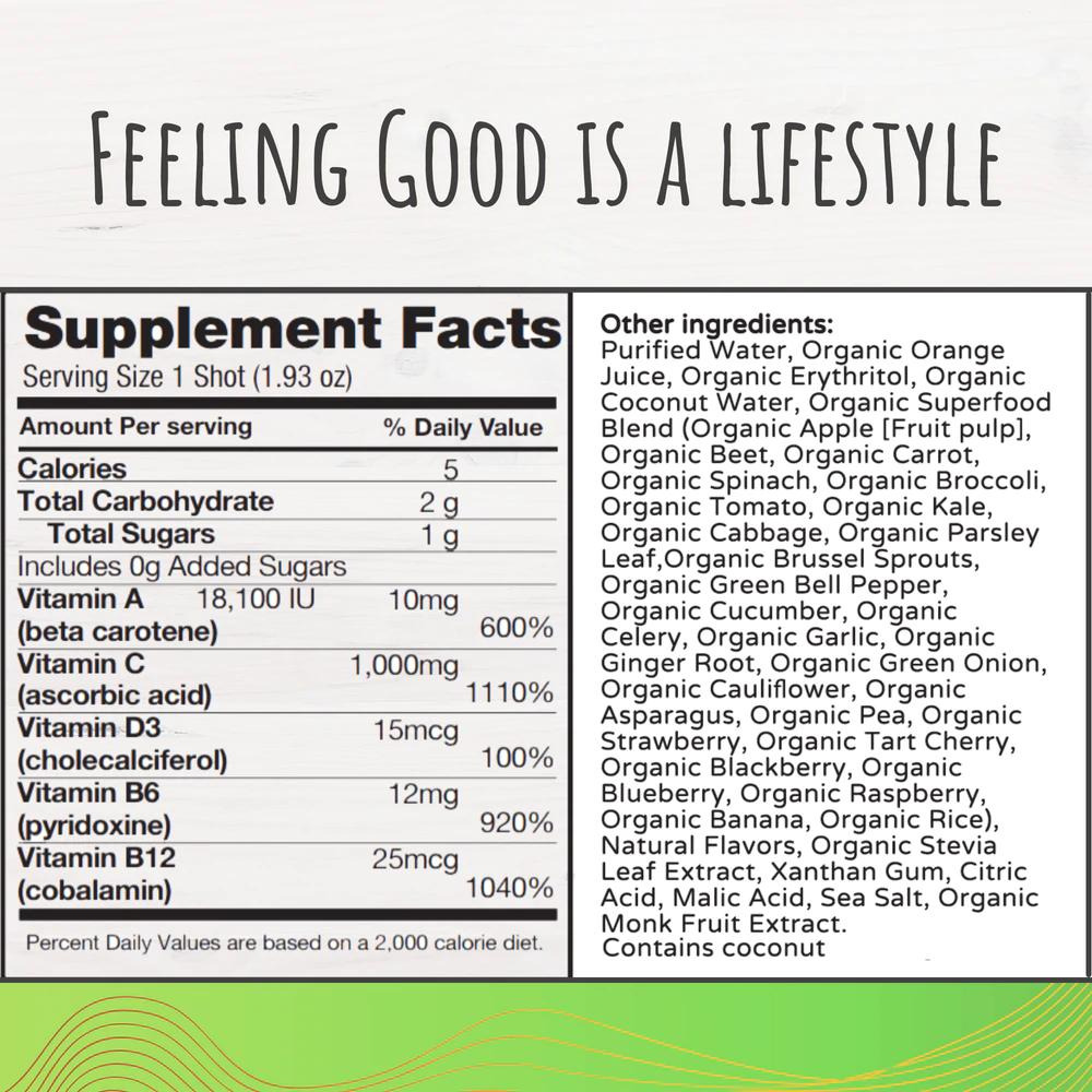 Feel Good Superfoods, Immune Support Shot Orange 57ml